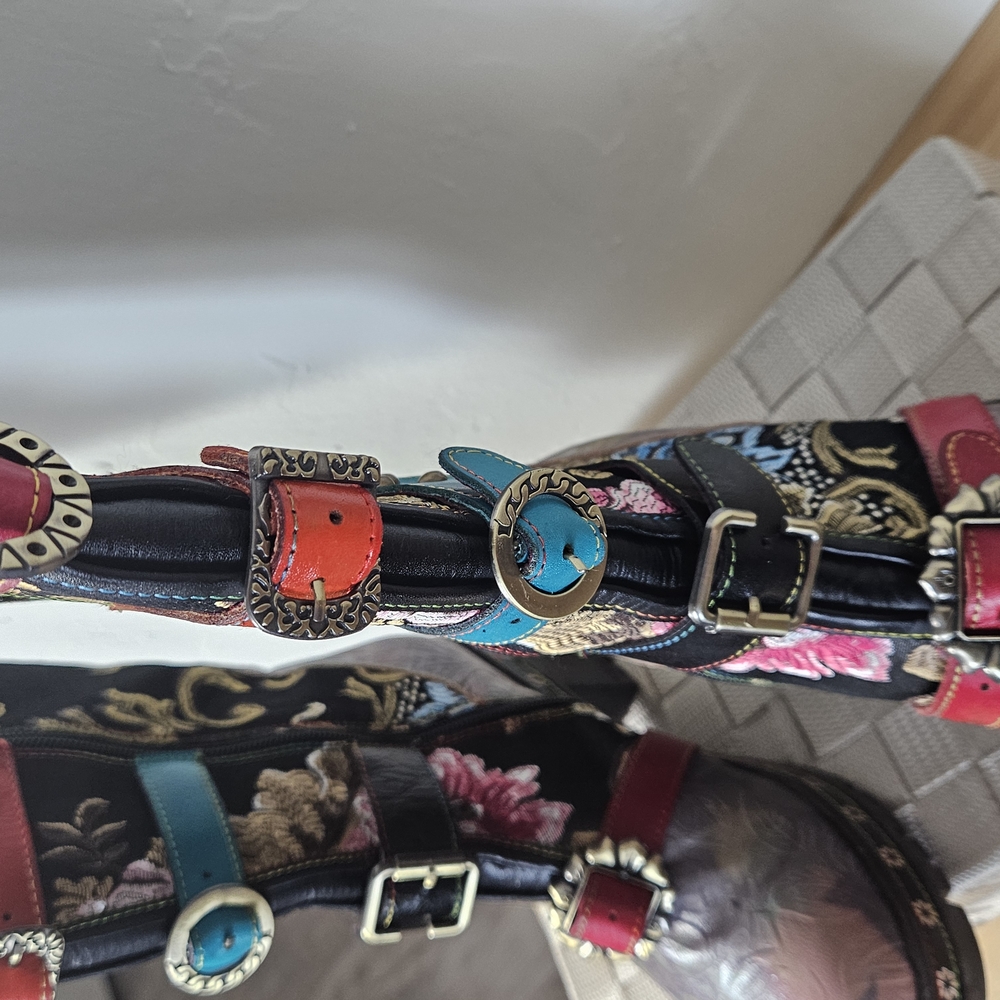 NIB! L' ARTISTE BY SPRING STEP Floral Heeled Boots, Women's Size 7.5-8 M/ EU 38 - Picture 4 of 12